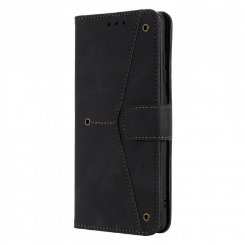 Flip Cover Xiaomi Redmi Note 10 5G Bicolor Nitter I Imiteret Læder