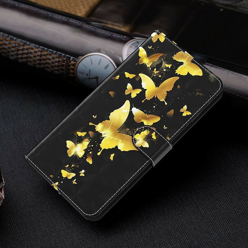 Flip Cover Xiaomi Redmi Note 10 5G Gule Sommerfugle