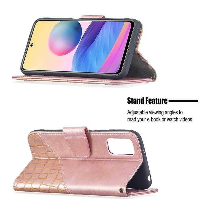 Flip Cover Xiaomi Redmi Note 10 5G Klassisk Krokodilleskindseffekt