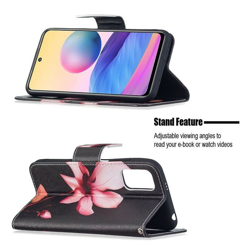 Flip Cover Xiaomi Redmi Note 10 5G Lyserød Blomst