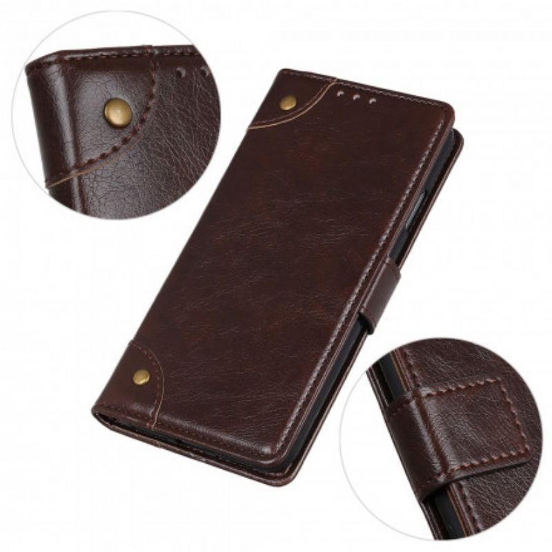 Flip Cover Xiaomi Redmi Note 10 5G Style Nappa Læder Vintage Nitter