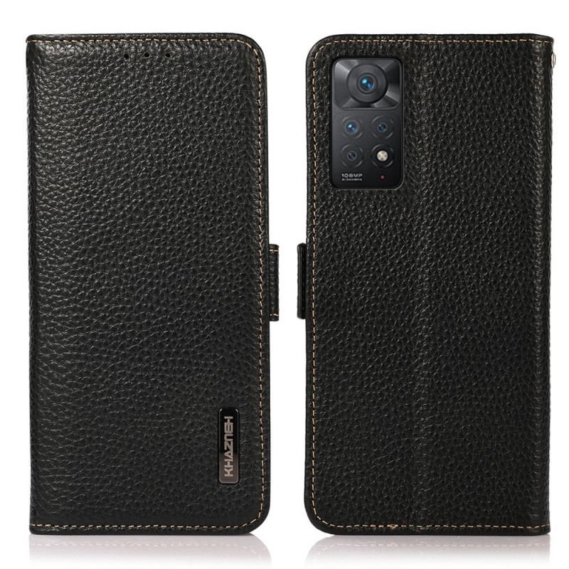 Flip Cover Xiaomi Redmi Note 11 Pro / 11 Pro 5G Ægte Litchi Læder Khazneh Rfid