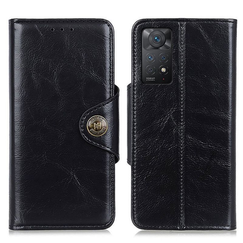 Flip Cover Xiaomi Redmi Note 11 Pro / 11 Pro 5G Imiteret Patentlæder Khazneh Knap