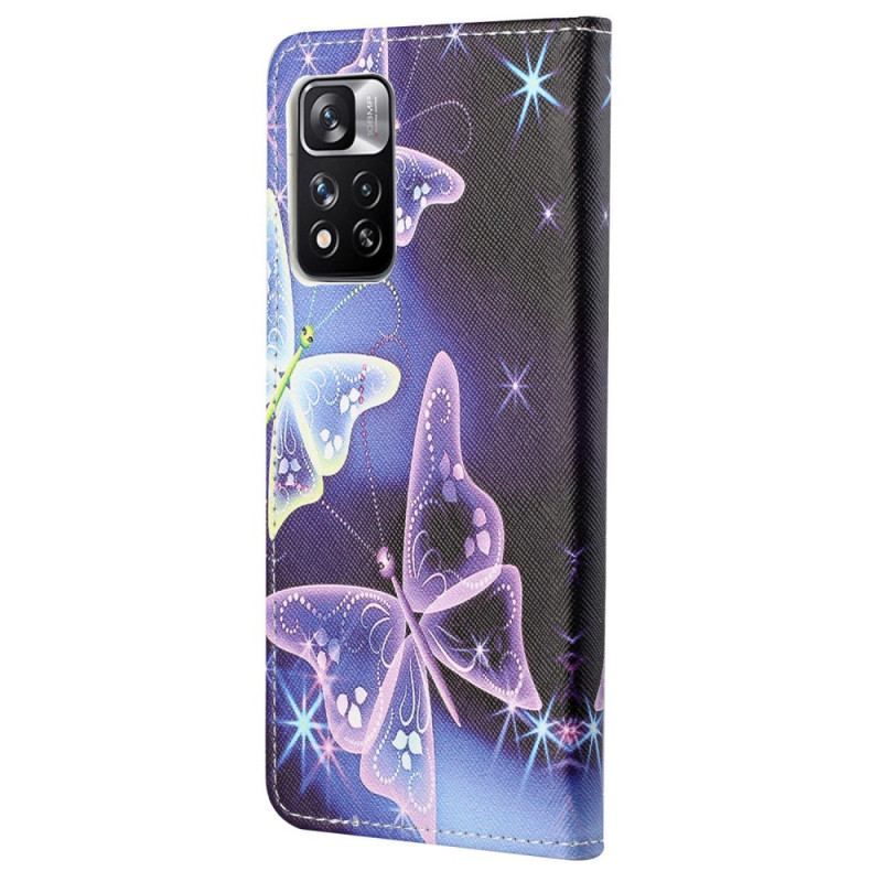 Flip Cover Xiaomi Redmi Note 11 Pro / 11 Pro 5G Neon Sommerfugle