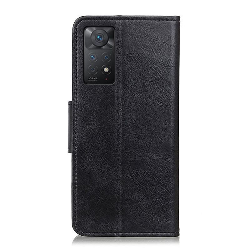 Flip Cover Xiaomi Redmi Note 11 Pro / 11 Pro 5G Vendbar Lås I Lædereffekt