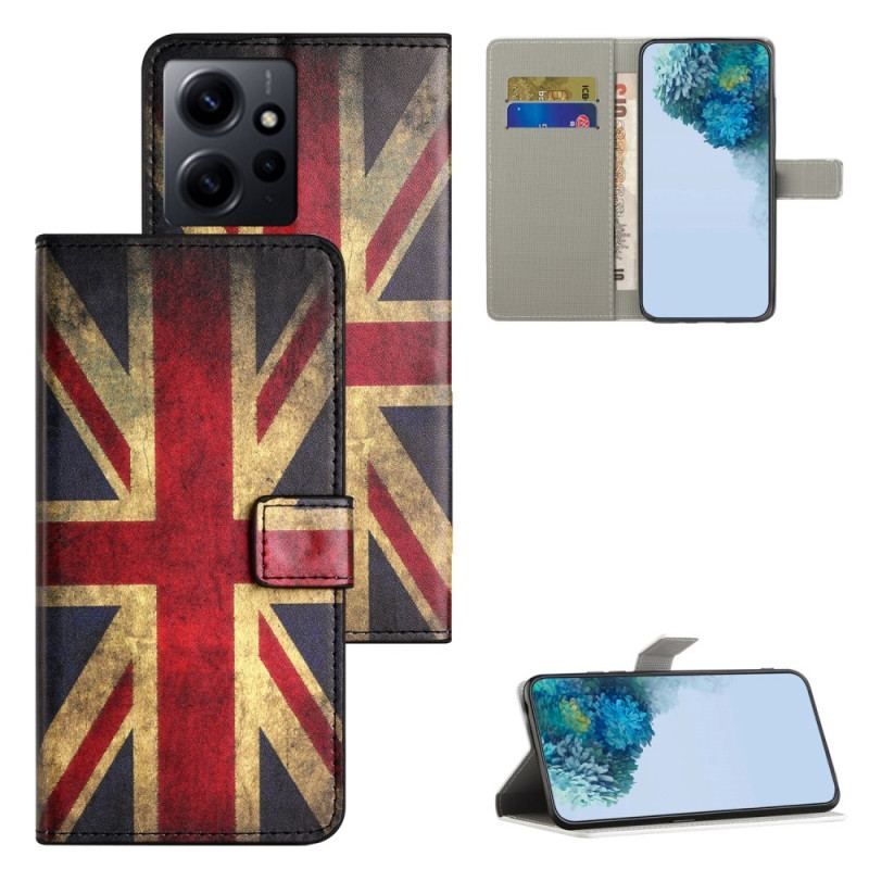 Flip Cover Xiaomi Redmi Note 12 4G Engelsk Flag