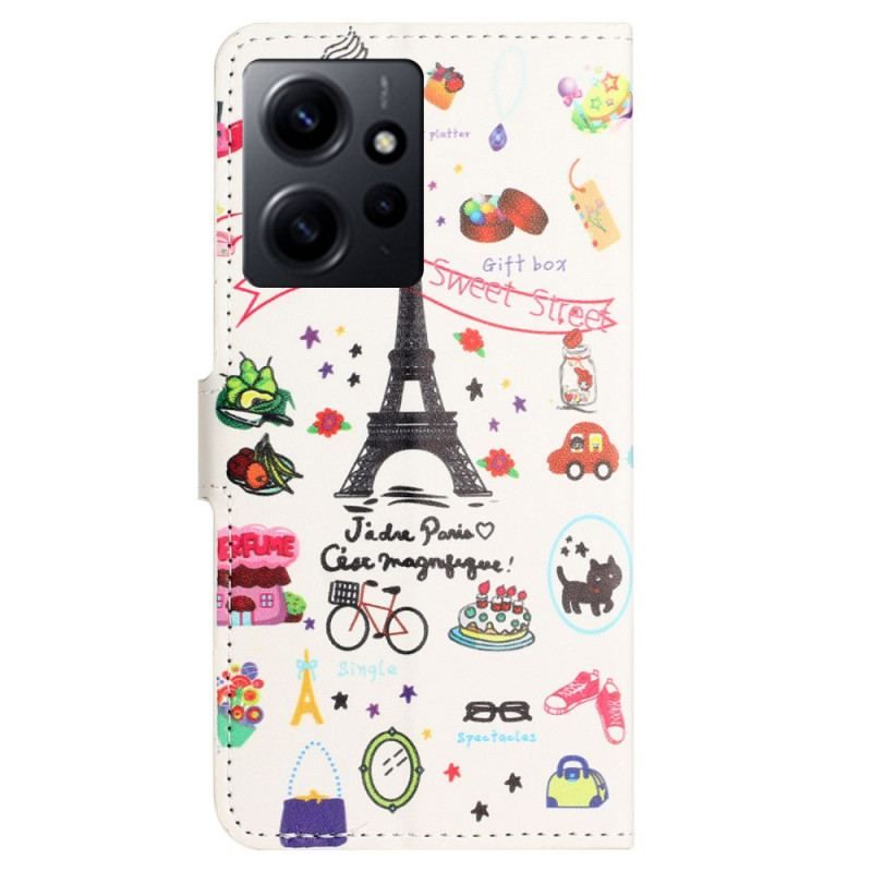 Flip Cover Xiaomi Redmi Note 12 4G Jeg Elsker Paris