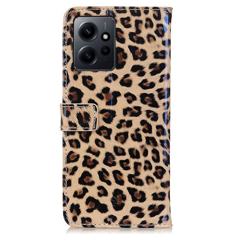 Flip Cover Xiaomi Redmi Note 12 4G Leopard Hud Effekt