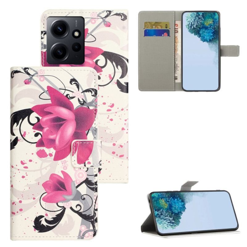 Flip Cover Xiaomi Redmi Note 12 4G Tropiske Blomster