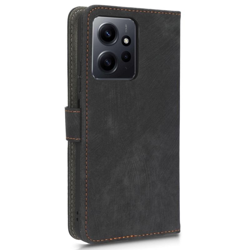 Flip Cover Xiaomi Redmi Note 12 4G Vintage Synlige Sømme