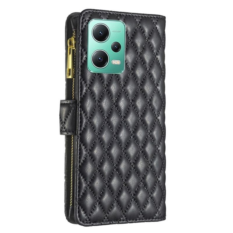 Flip Cover Xiaomi Redmi Note 12 5G Binfen Farvestil Quiltet