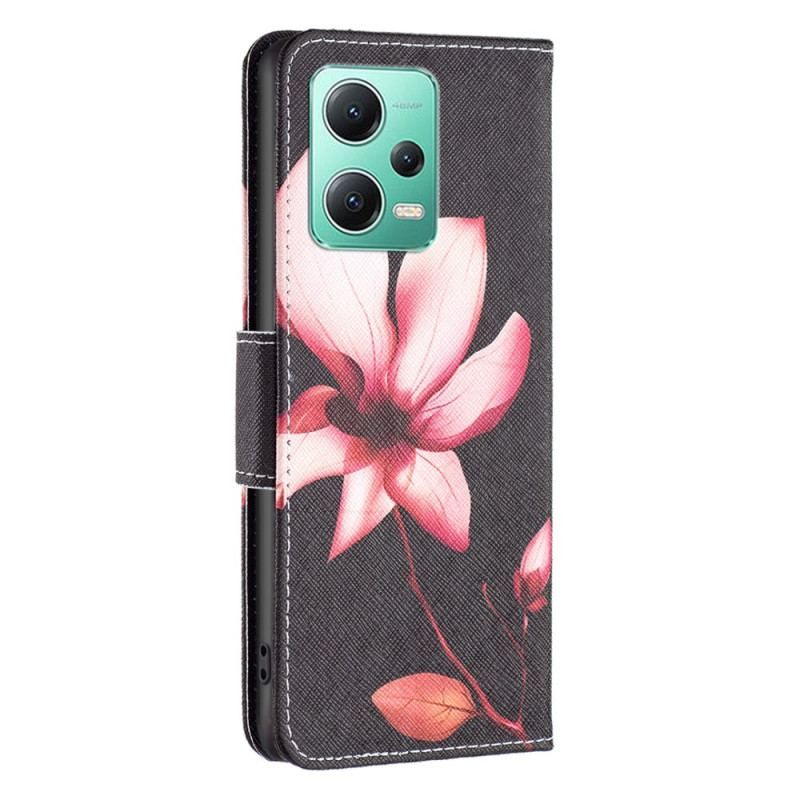 Flip Cover Xiaomi Redmi Note 12 5G Lyserød Blomst