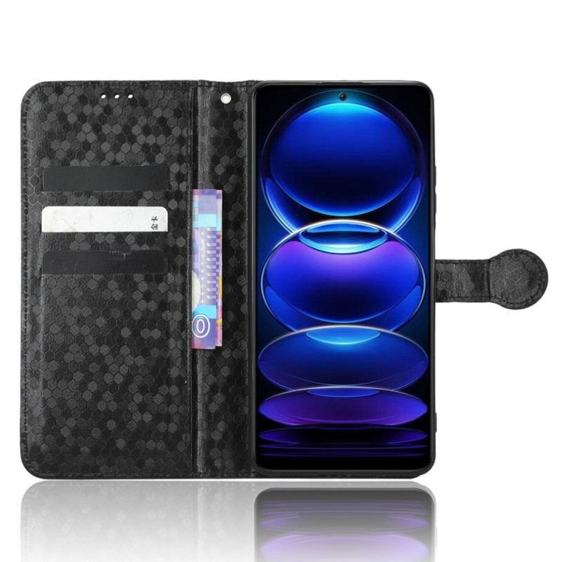 Flip Cover Xiaomi Redmi Note 12 5G Med Snor 3d Mønster Strappy