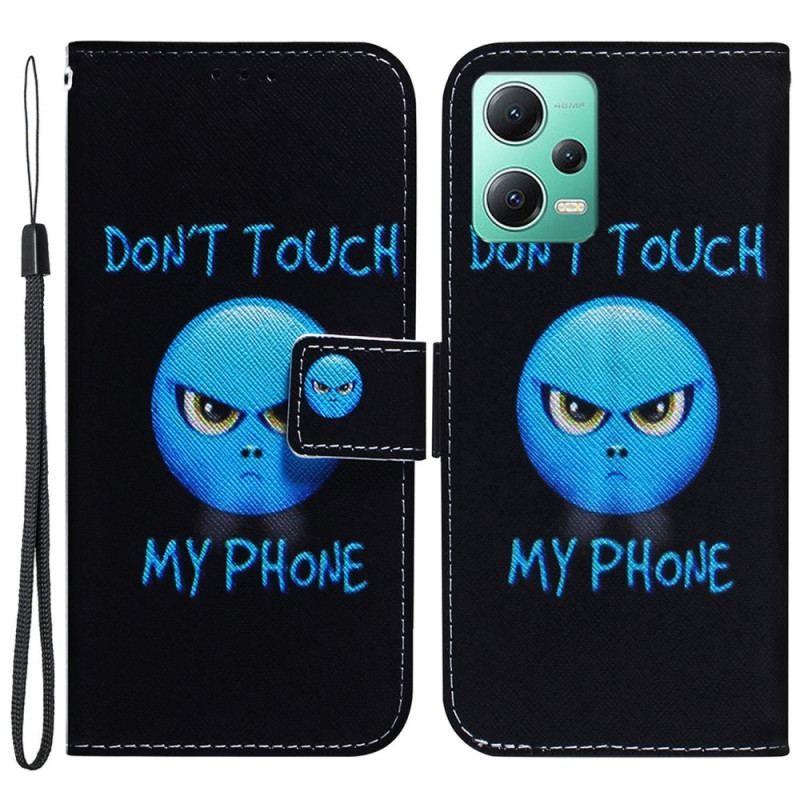 Flip Cover Xiaomi Redmi Note 12 5G Med Snor Lanyard Emoji Telefon