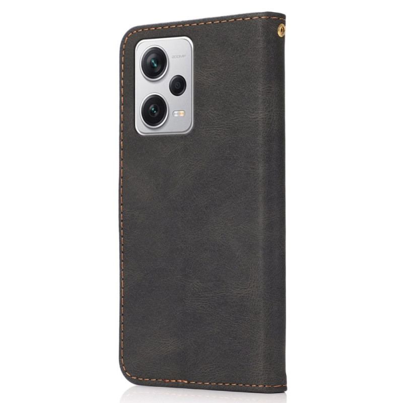 Flip Cover Xiaomi Redmi Note 12 Pro Med Snor Tofarvet Rem