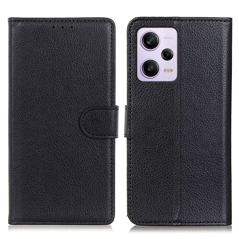 Flip Cover Xiaomi Redmi Note 12 Pro Plus Traditionelt Imiteret Læder