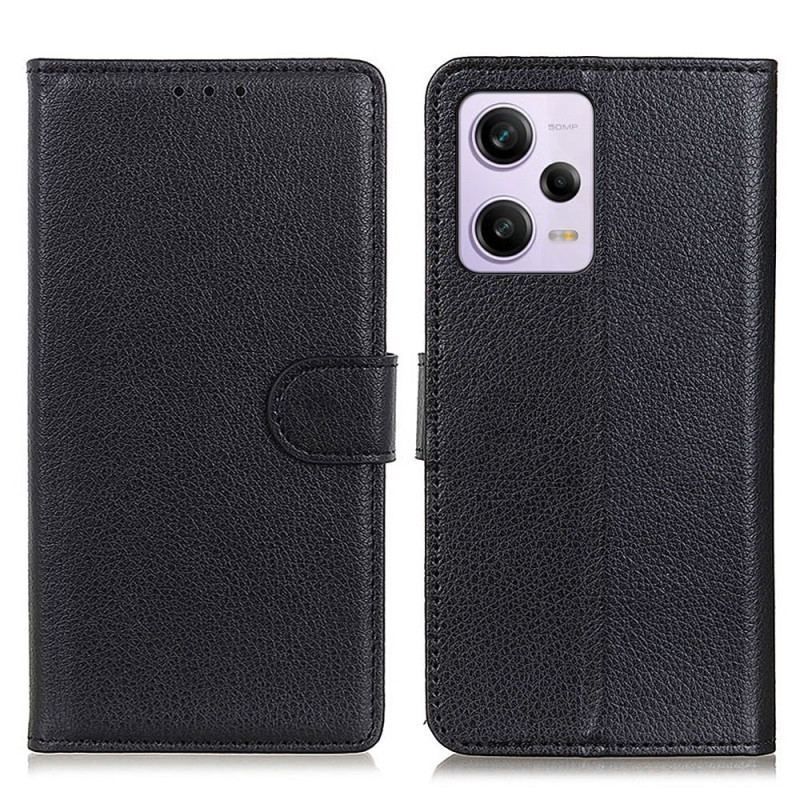 Flip Cover Xiaomi Redmi Note 12 Pro Traditionelt Imiteret Læder