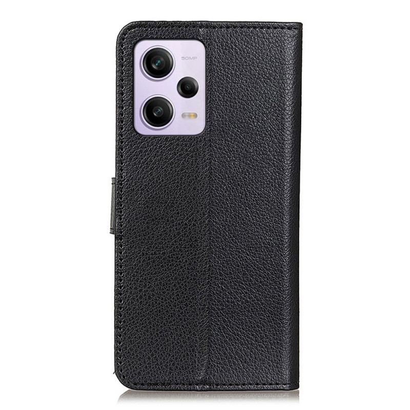 Flip Cover Xiaomi Redmi Note 12 Pro Traditionelt Imiteret Læder