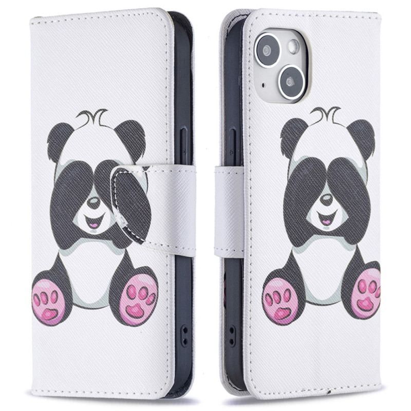 Læder Cover iPhone 15 Panda