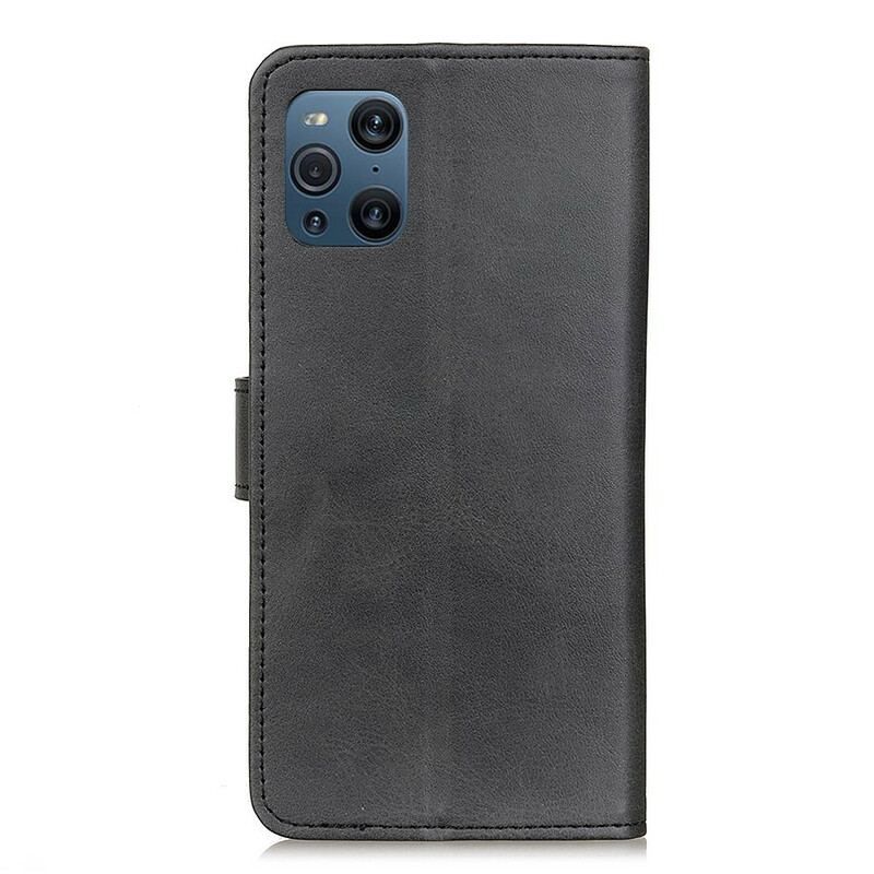 Læder Cover Oppo Find X3 Pro Mat Vintage Lædereffekt