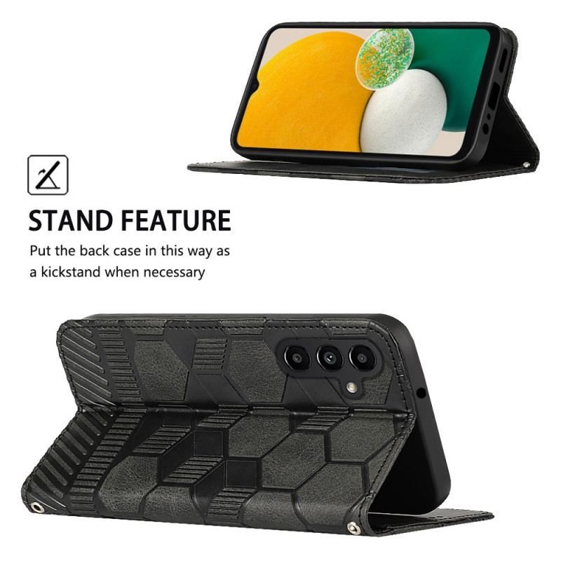 Læder Cover Samsung Galaxy A14 / A14 5G Fodboldbold Mønster