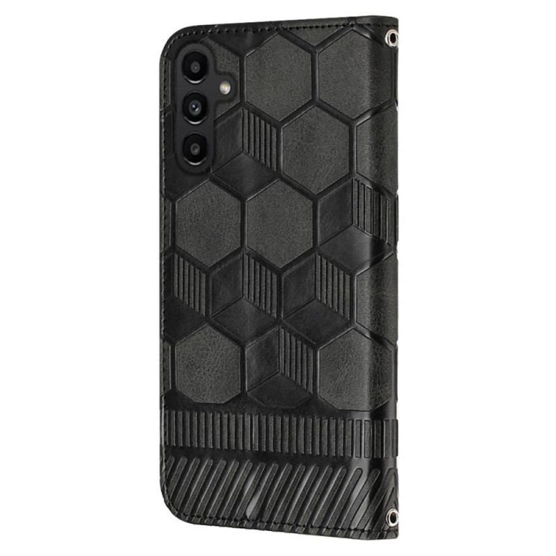 Læder Cover Samsung Galaxy A14 / A14 5G Fodboldbold Mønster