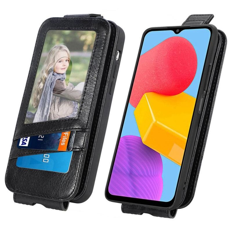 Læder Cover Samsung Galaxy M13 Flip Cover Lodret Flap Møntpung