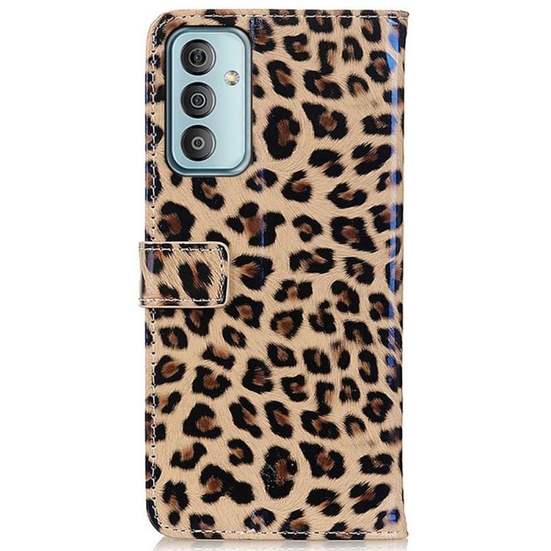 Læder Cover Samsung Galaxy M13 Leopard Hud Effekt