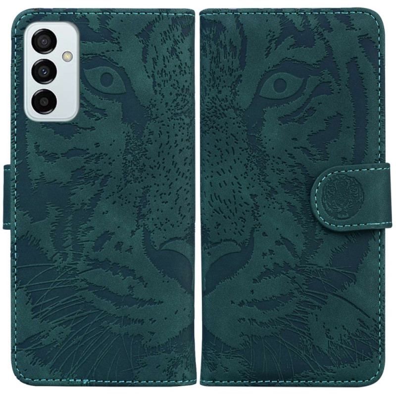 Læder Cover Samsung Galaxy M13 Tiger Fodaftryk