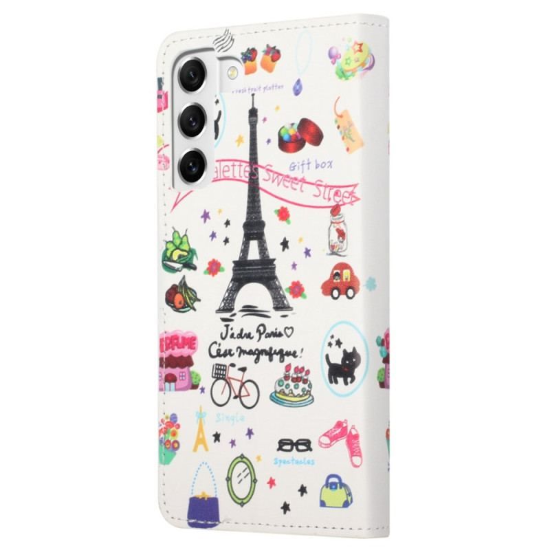 Læder Cover Samsung Galaxy S23 5G Jeg Elsker Paris