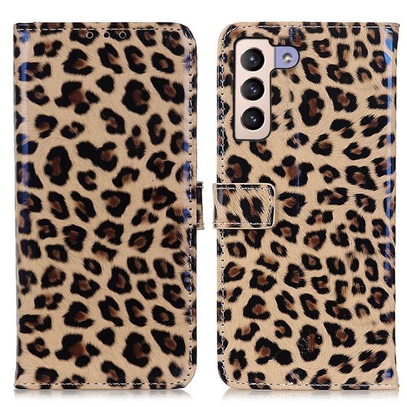 Læder Cover Samsung Galaxy S23 Plus 5G Leopard Hud Effekt