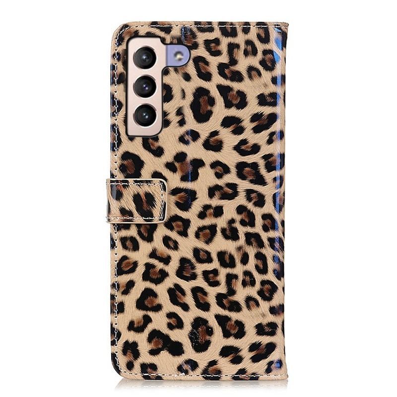 Læder Cover Samsung Galaxy S23 Plus 5G Leopard Hud Effekt