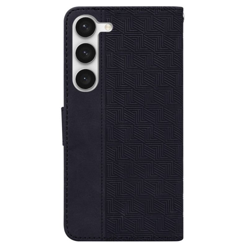 Læder Cover Samsung Galaxy S23 Plus 5G Med Snor Strappy Mønster