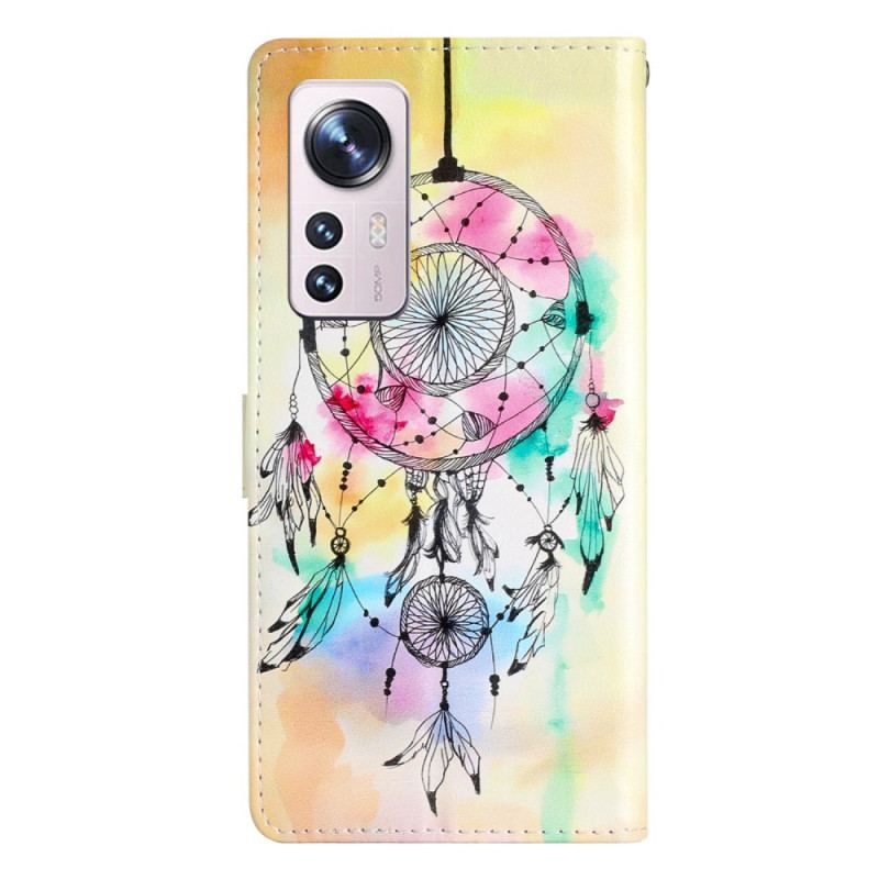 Læder Cover Xiaomi 12 Lite Med Snor Strap Dream Catcher