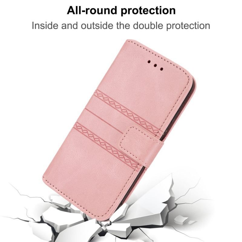 Læder Cover Xiaomi 12 Pro Med Snor Strappy Mønster