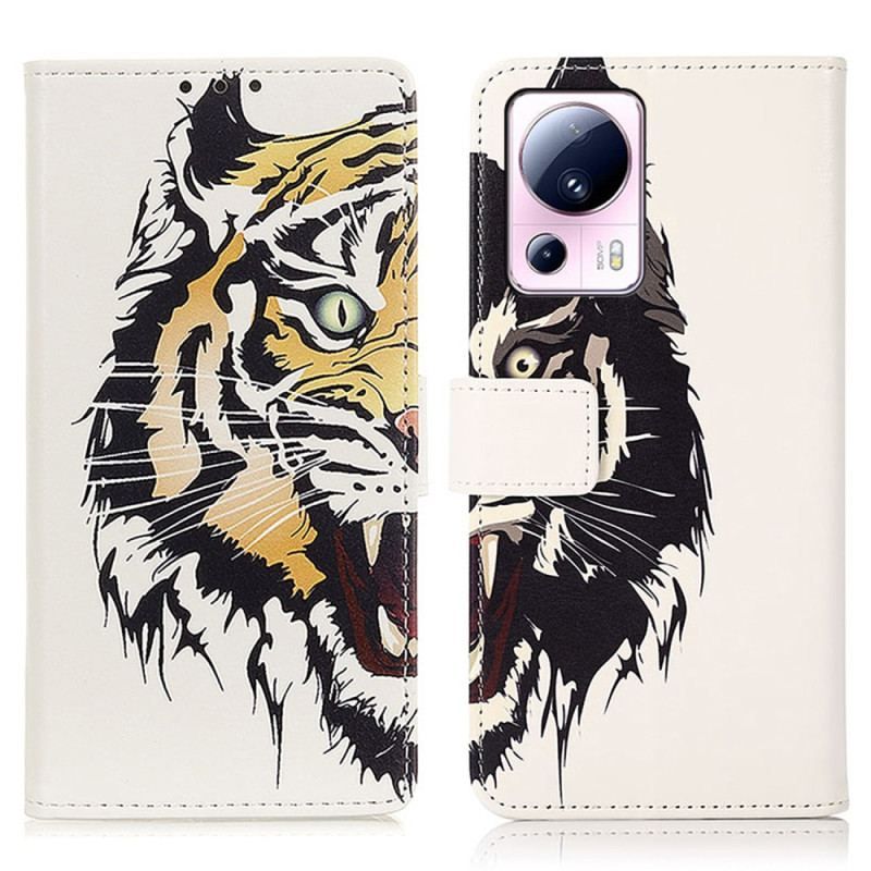 Læder Cover Xiaomi 13 Lite Hård Tiger