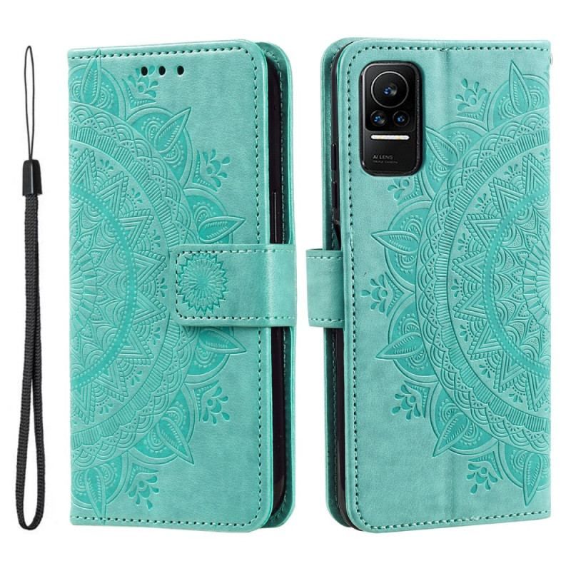 Læder Cover Xiaomi 13 Lite Mandala Sun Med Snor