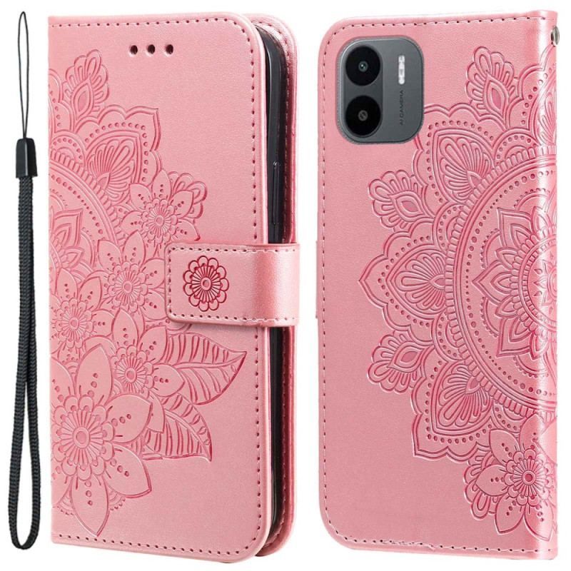 Læder Cover Xiaomi Redmi A1 Blomster Mandala