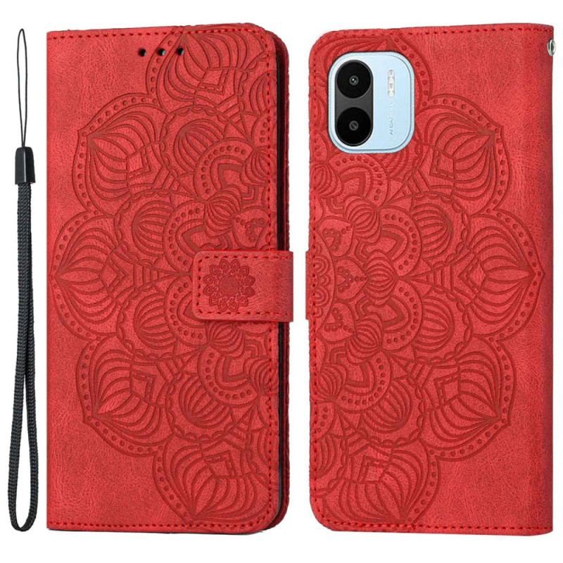 Læder Cover Xiaomi Redmi A1 Med Snor Strappy Mandala