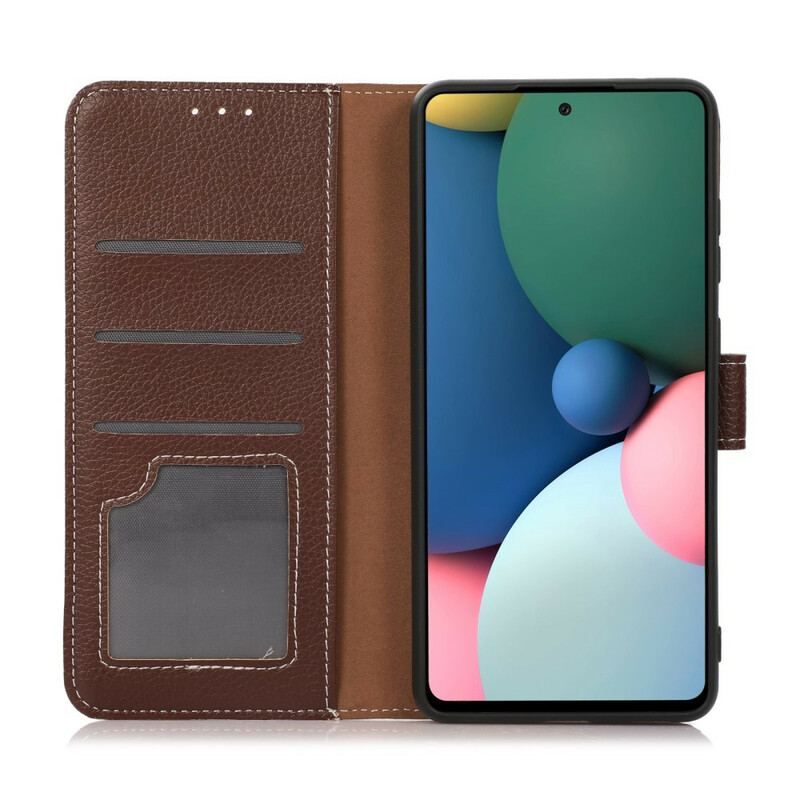 Læder Cover Xiaomi Redmi Note 10 5G Litchi Tekstur