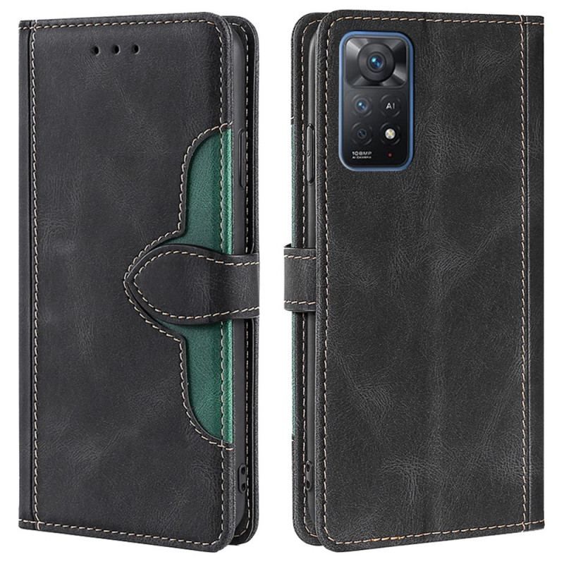 Læder Cover Xiaomi Redmi Note 11 Pro / 11 Pro 5G Imiteret Læder Bicolor Stilfuld