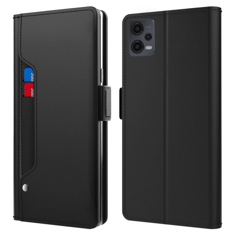 Læder Cover Xiaomi Redmi Note 12 5G Aftageligt Spejl Og Kortholder