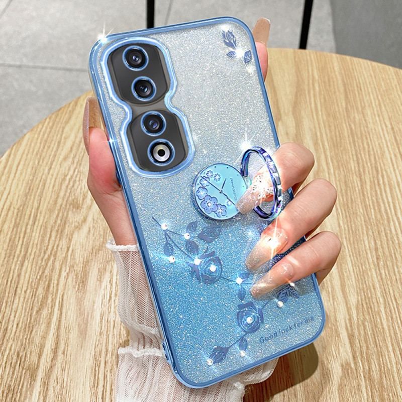 Mobilcover Honor 90 Pro Glitter Og Håndfri Støtte