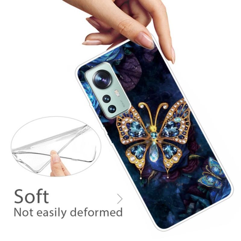 Mobilcover Xiaomi 12 Pro Silikone Butterfly Decline